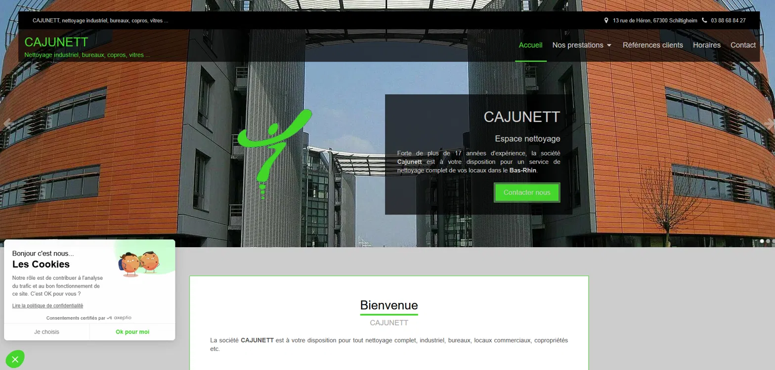 Site internet d'une société de nettoyage industriel dans le Bas-Rhin